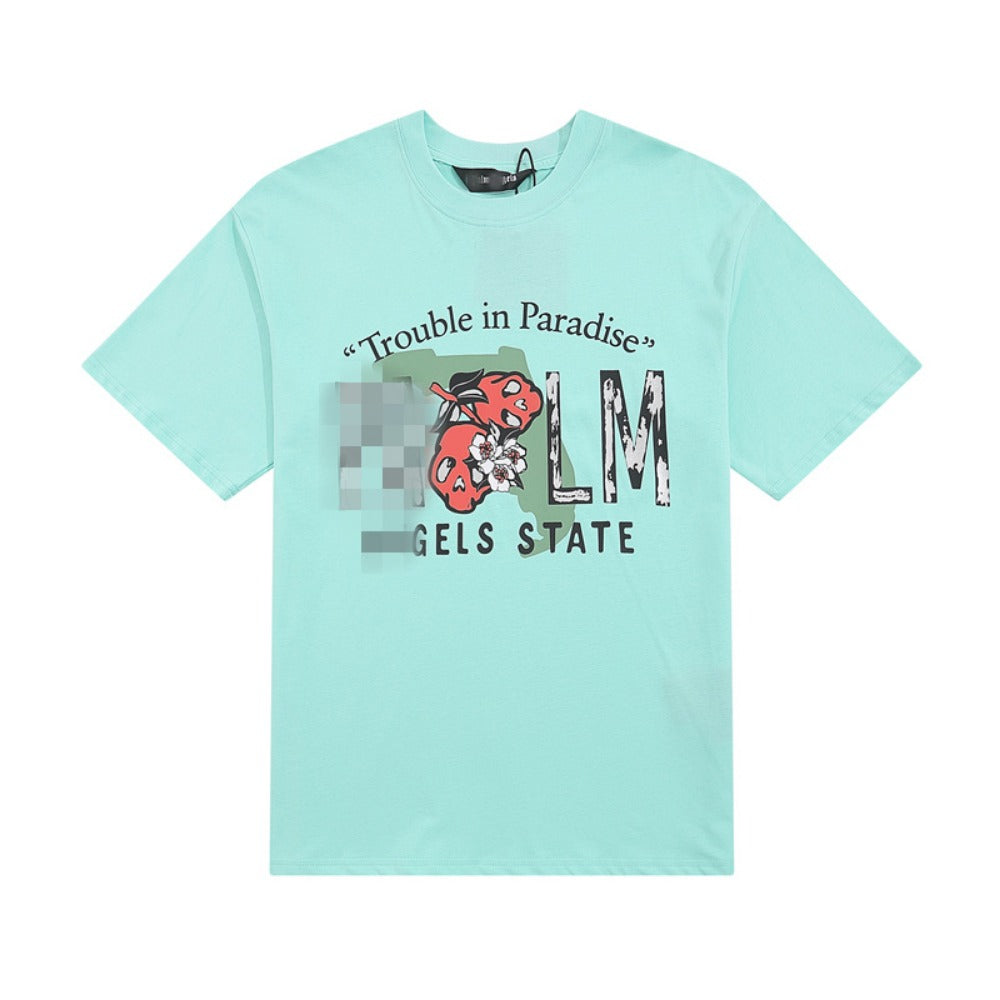 Palm Angels T-shirt Skull Letter Print Short Sleeve T-shirt