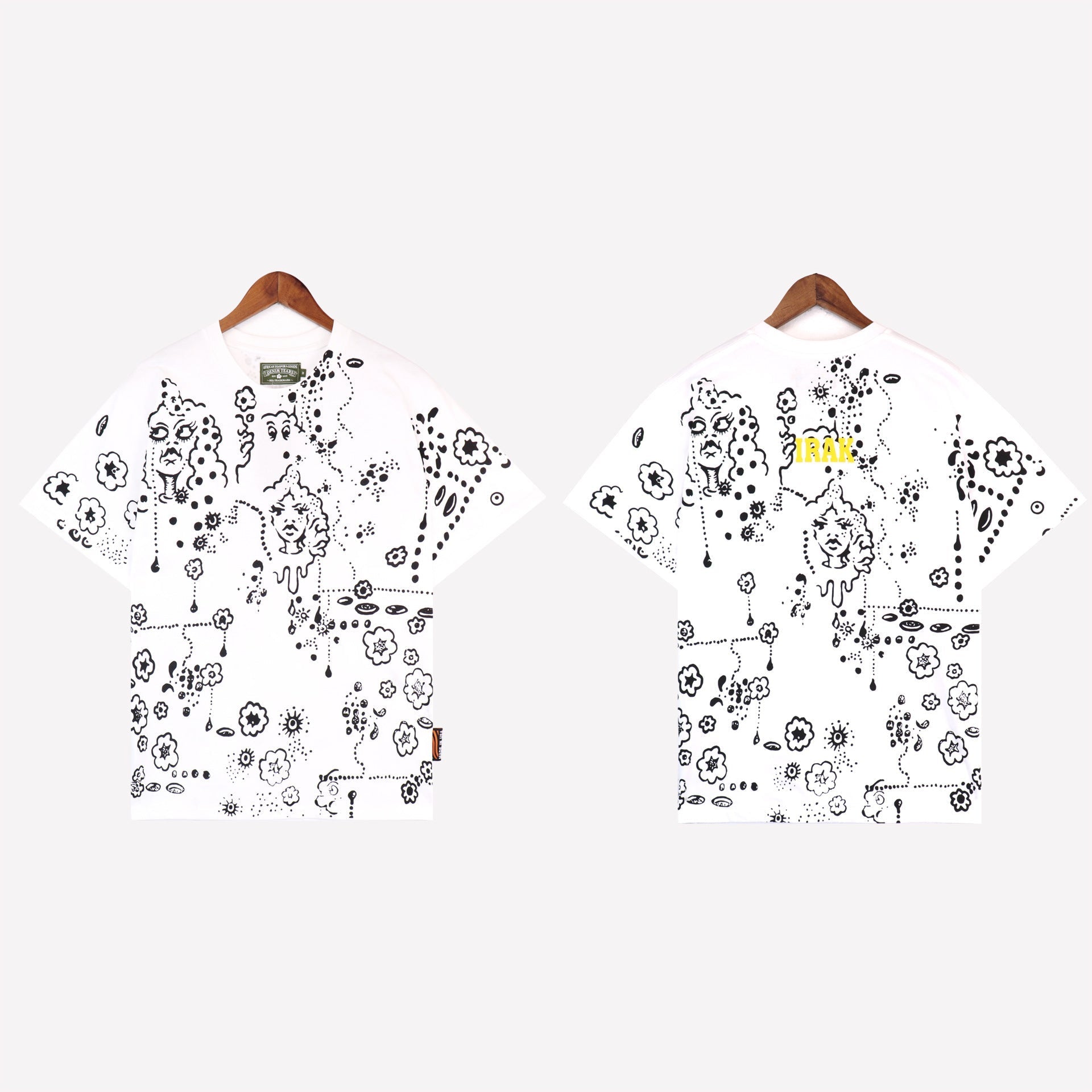 Denim Tears Shirt Full Graffiti Print Short Sleeve T-Shirt